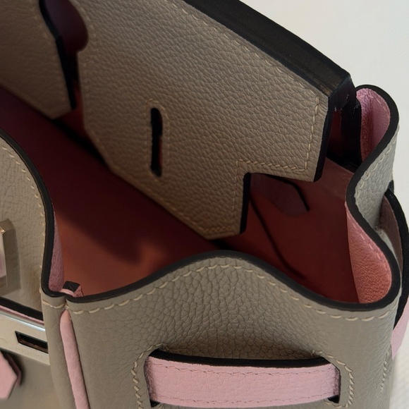 HERMES BIRKIN Beige Pink Leather Handbag Silver Hardware - Picture 13 of 16